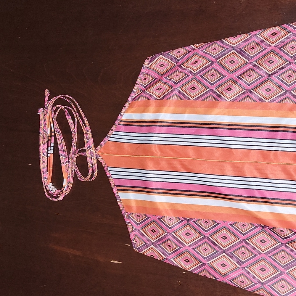 Zara Halter Hankerchief Soft Flowy 70s Fall Midi Dress Size S